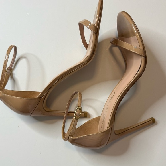 Stuart Weitzman Tan Heeled Sandals with Ankle Strap - Picture 8 of 12